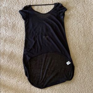 Black Aeropostale Sheer High Low Backless Top